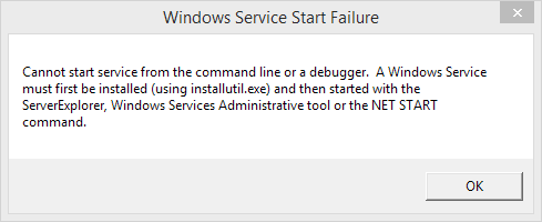  Windows Service Start Failure