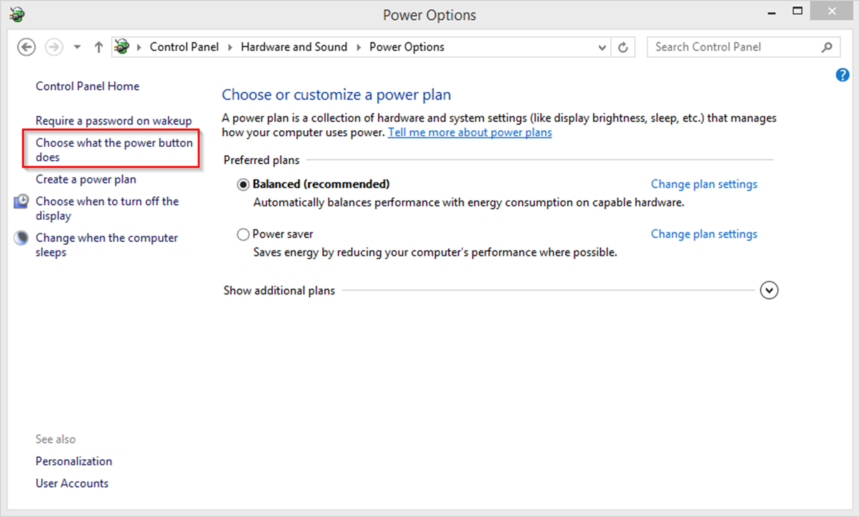 Power Options