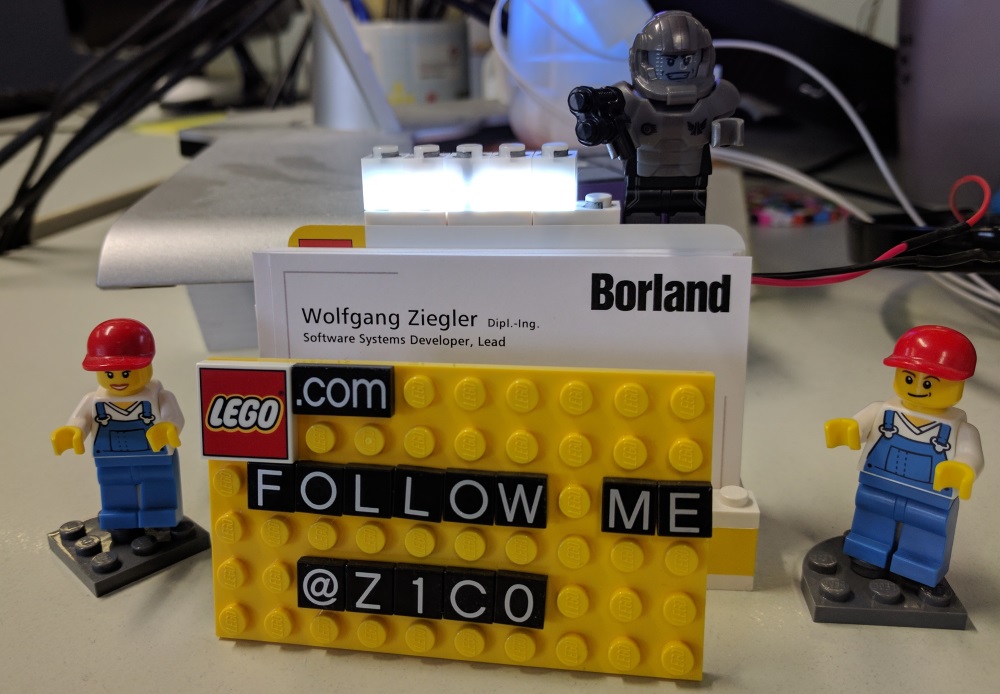 The business card holder illuminated by LEDs