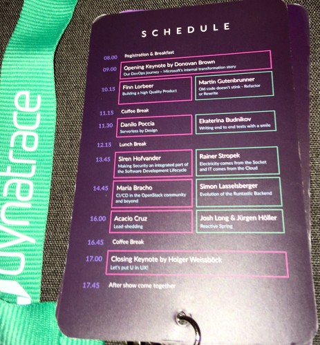 DevOne conference schedule