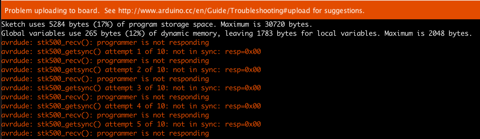 Arduino upload error