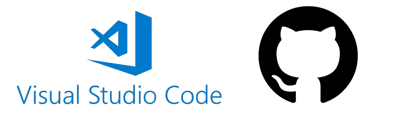 VS Code and GitHub logos