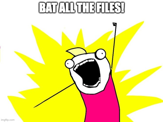 BAT ALL THE FILES! meme