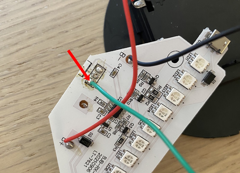 Arduino connected to the IR signal line