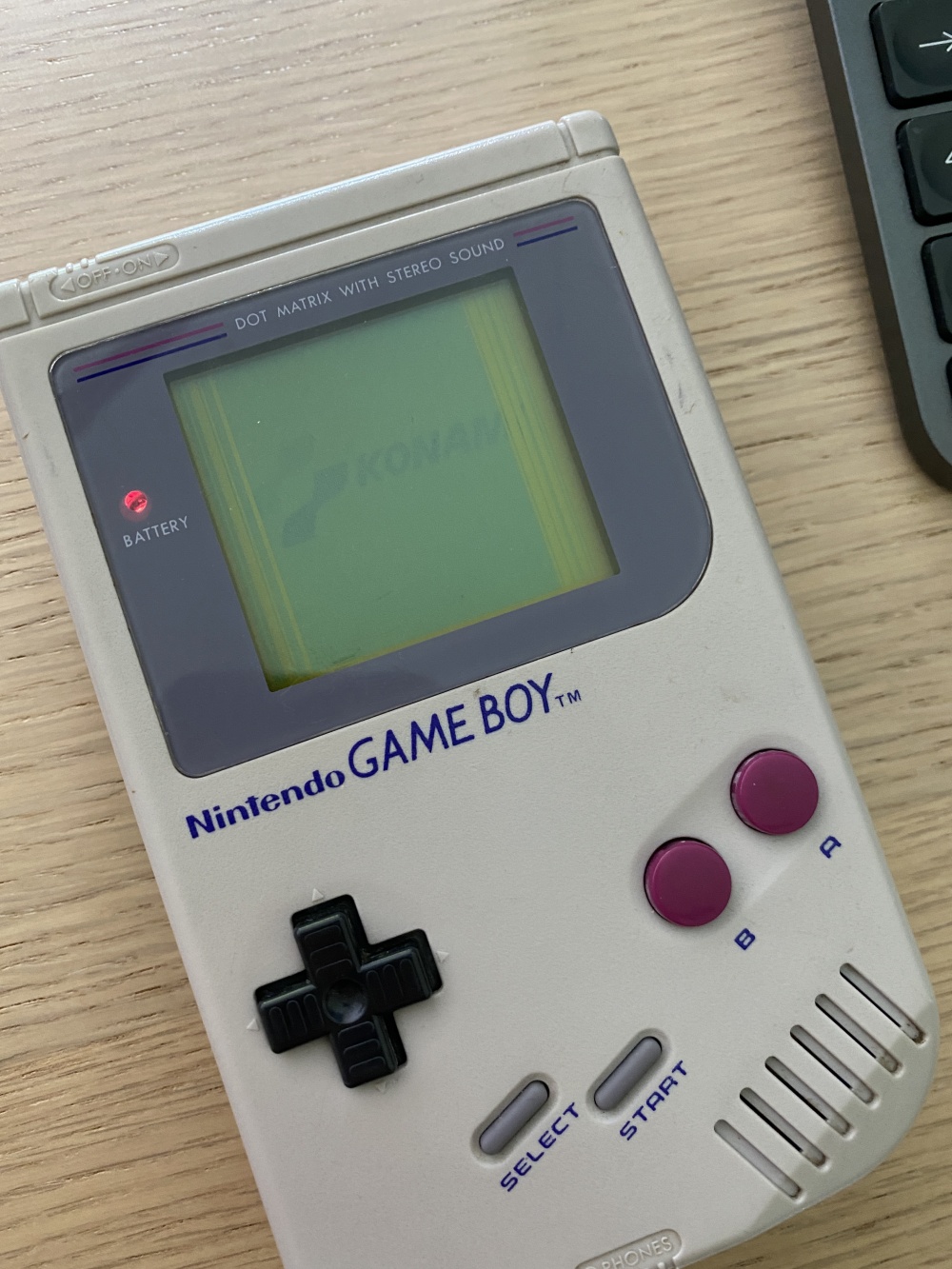 Game Boy with display stripes