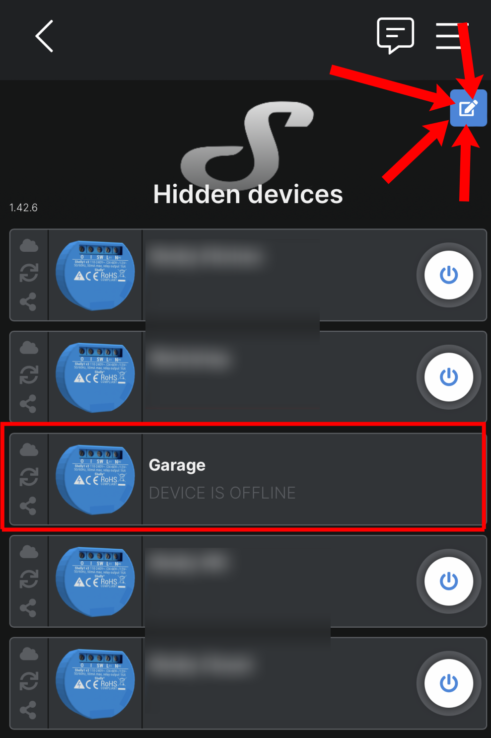 Edit the Shelly devices