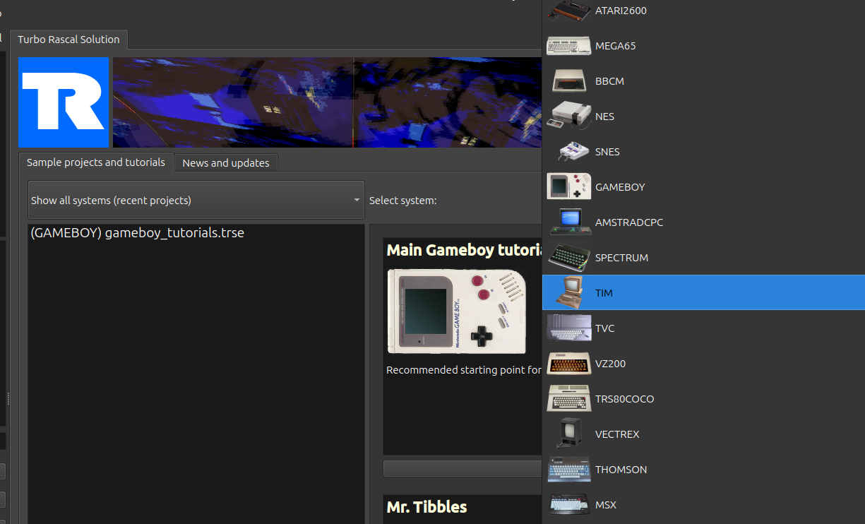 The Turbo Rascal IDE supports all kinds of tretro consoles