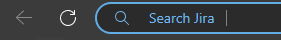 Jira search provider is enabled in the address bar