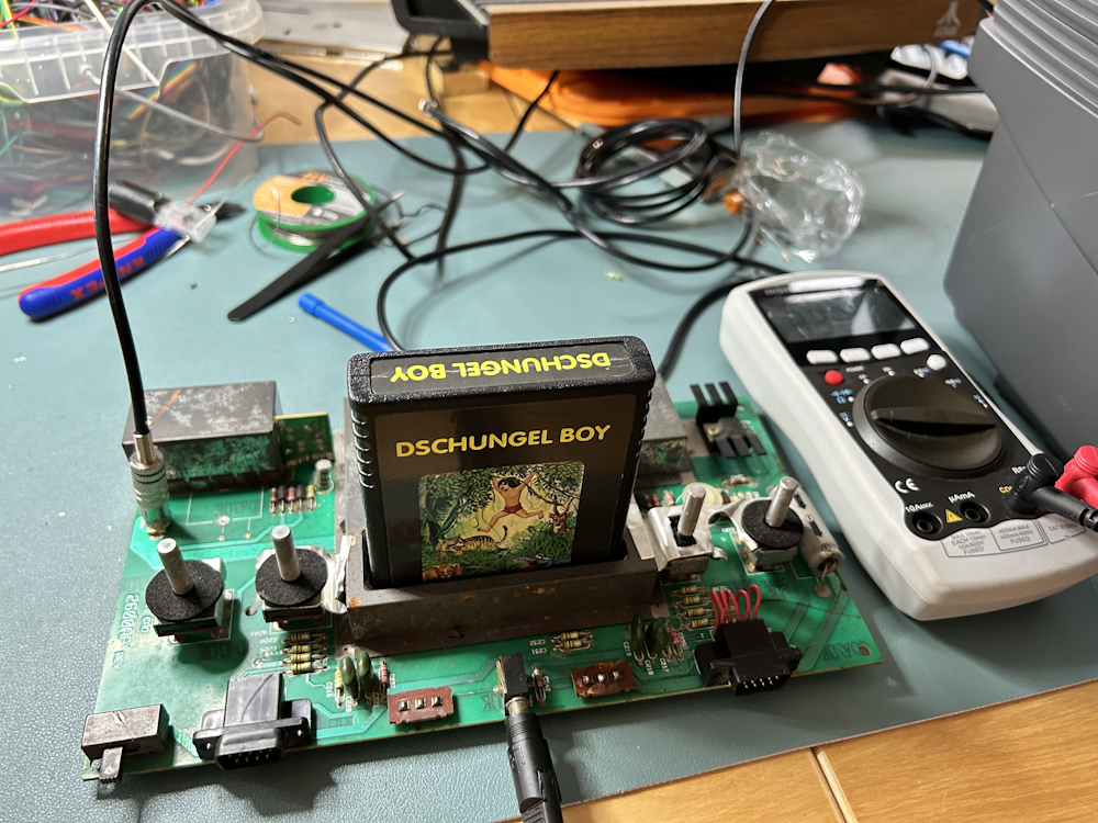 Very damaged circuit board of an Atari 2600 "Woody"