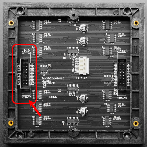 HUB-75 connector on the LED Matrix