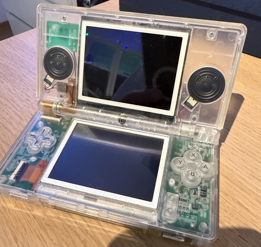 Nintendo DS Lite with a transparent shell