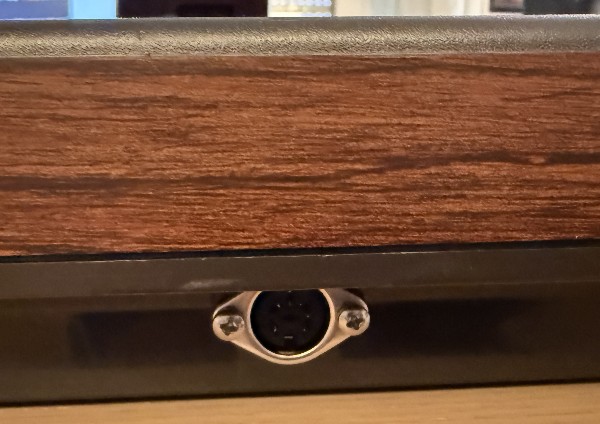 The DIN connector attached to the case