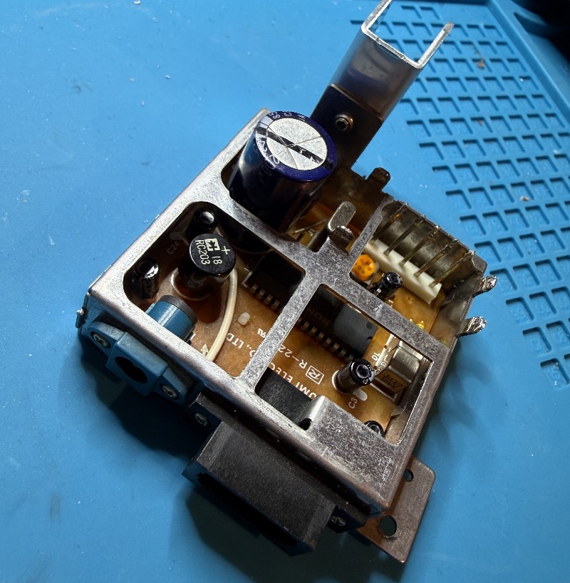 The removed RF and 9V power block